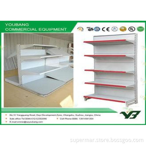 Custom white gondola shelving , display shelves for retail